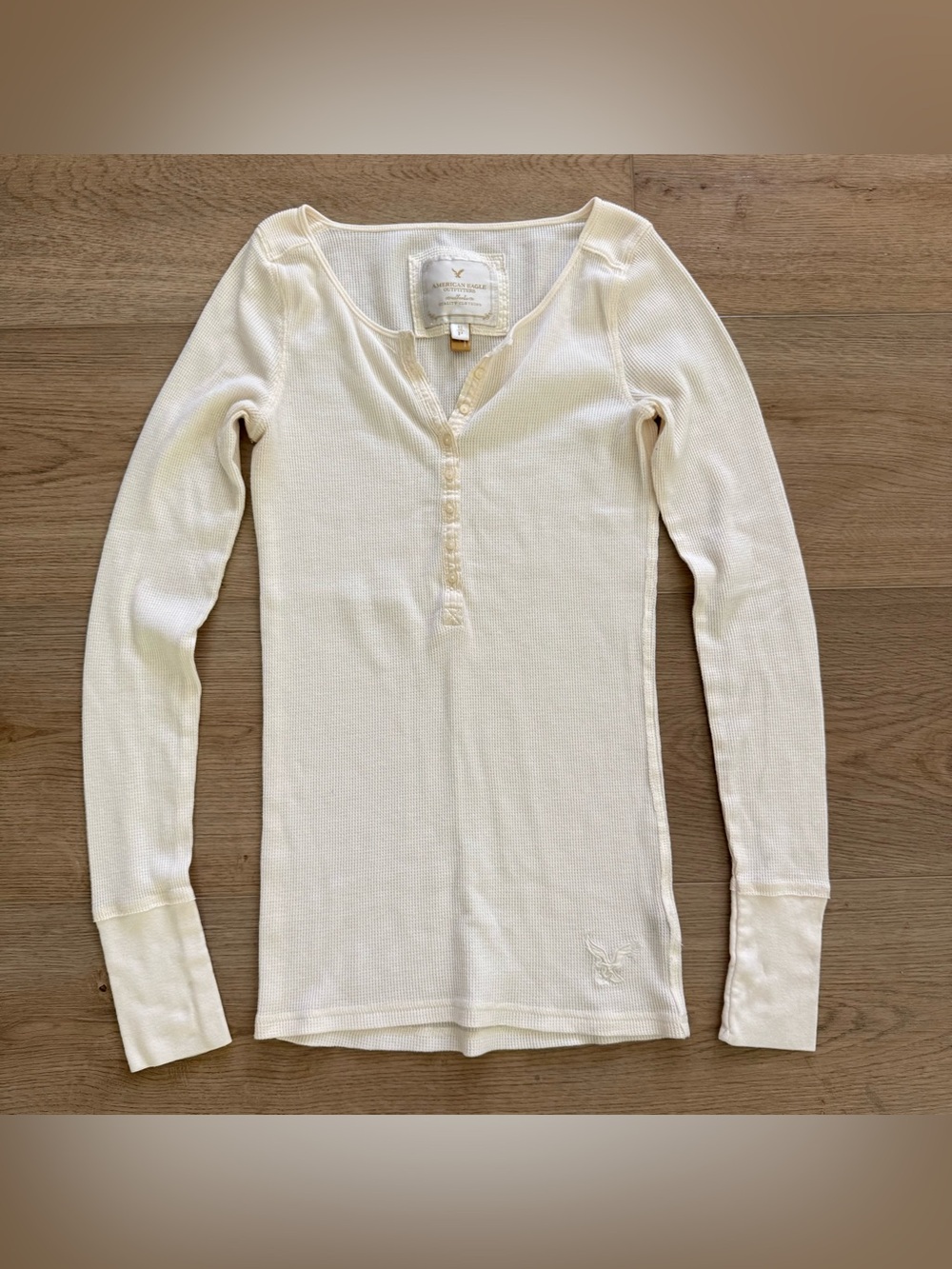 American Eagle Y2K Bella Swan Twilight Thermal Henley Top S Petite
